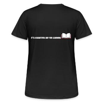 beautiful day for learning - Women's Breathable T-Shirt - black - Back - AI Model Female 172 light (172cm)