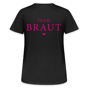 Team Braut - Frauen T-Shirt atmungsaktiv - Schwarz - Hinten - AI Model Female 172 light (172cm)
