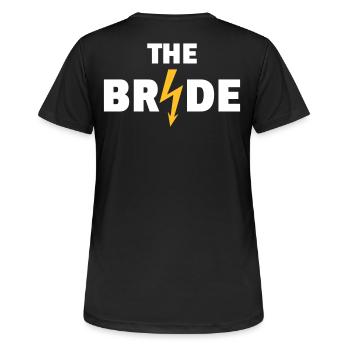 The Bride Flash (Hen Night Party / 2C NEG) - Women's Breathable T-Shirt - black - Back - AI Model Female 172 light (172cm)