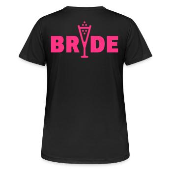 Bride Bubbly (Hen Night Bachelorette Party / Pink) - Women's Breathable T-Shirt - black - Back - AI Model Female 172 light (172cm)