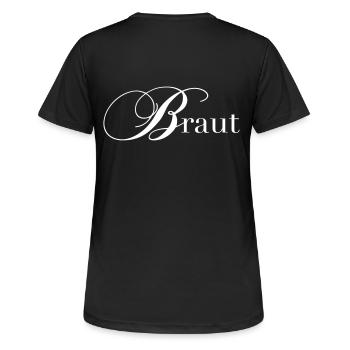 Braut - Frauen T-Shirt atmungsaktiv - Schwarz - Hinten - AI Model Female 172 light (172cm)
