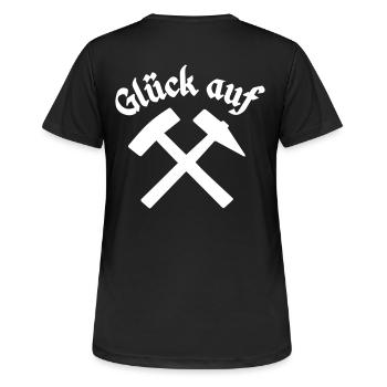 glueck auf hammer schlegel - Frauen T-Shirt atmungsaktiv - Schwarz - Hinten - AI Model Female 172 light (172cm)
