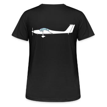 Grob109 Motorglider TMG planeur - T-shirt respirant Femme - noir - Dos - AI Model Female 172 light (172cm)