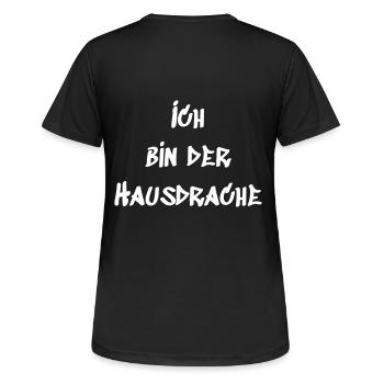 Hausdrache - Frauen T-Shirt atmungsaktiv - Schwarz - Hinten - AI Model Female 172 light (172cm)