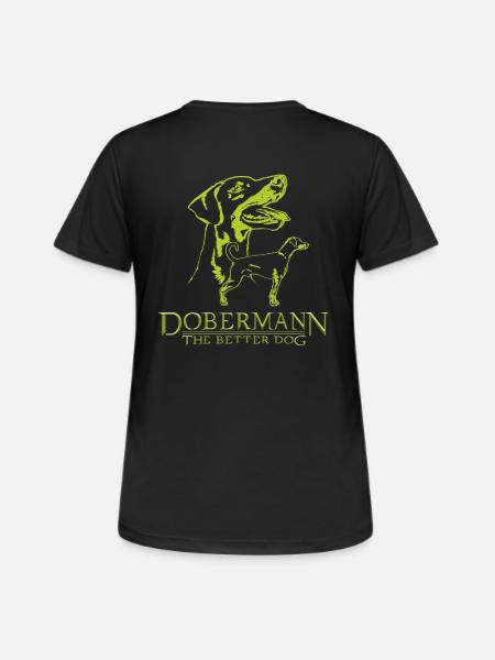 Dobermann TheBetterDog - Frauen T-Shirt atmungsaktiv - Schwarz
