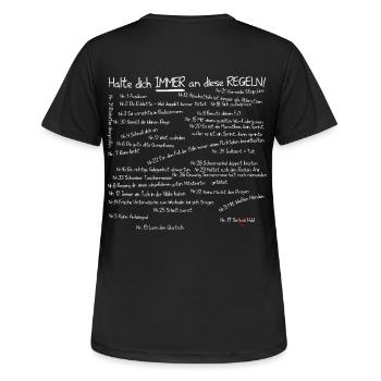 Zombie Überlebensregeln auf Deutsch - Zombieland - Frauen T-Shirt atmungsaktiv - Schwarz - Hinten - AI Model Female 172 light (172cm)