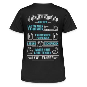 LKW-Fahrer Vergeben - Frauen T-Shirt atmungsaktiv - Schwarz - Hinten - AI Model Female 172 light (172cm)