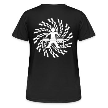 dj deejay 23 - Frauen T-Shirt atmungsaktiv - Schwarz - Hinten - AI Model Female 172 light (172cm)