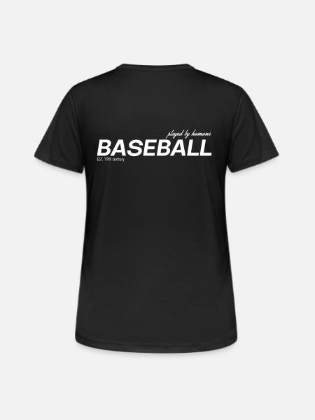 Baseball - Frauen T-Shirt atmungsaktiv - Schwarz