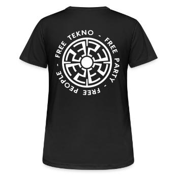 Free tekno free party free people - Women's Breathable T-Shirt - black - Back - AI Model Female 172 light (172cm)