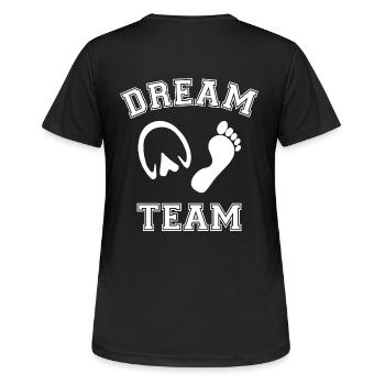 Cadeau équitation équipe d'impression du sabot sabot de cheval - T-shirt respirant Femme - noir - Dos - AI Model Female 172 light (172cm)