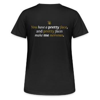 Tu as un joli visage - T-shirt respirant Femme - noir - Dos - AI Model Female 172 light (172cm)