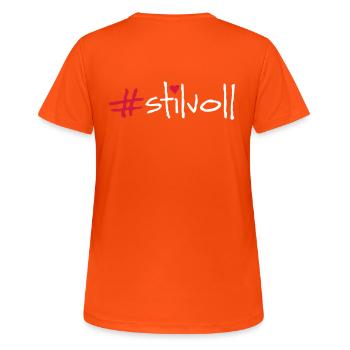 chic - T-shirt respirant Femme - orange néon - Dos - AI Model Female 172 dark (172cm)