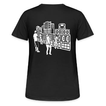 008 soundsystem 23 - Frauen T-Shirt atmungsaktiv - Schwarz - Hinten - AI Model Female 172 light (172cm)