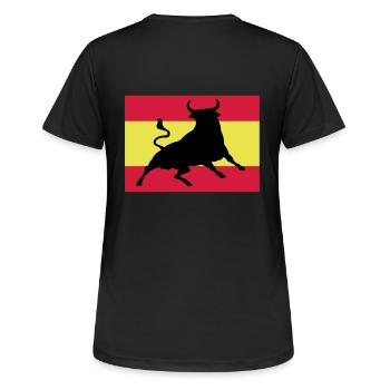 Viva España - Frauen T-Shirt atmungsaktiv - Schwarz - Hinten - AI Model Female 172 light (172cm)