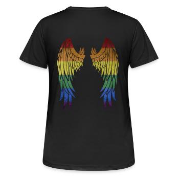 Ailes arc-en-ciel Ailes arc-en-ciel - T-shirt respirant Femme - noir - Dos - AI Model Female 172 light (172cm)