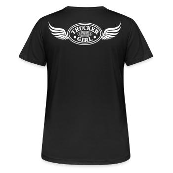 Trucker Girl Trucker Professional Driver Truck - Women's Breathable T-Shirt - black - Back - AI Model Female 172 light (172cm)
