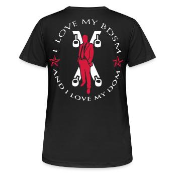 Dom-2 - Frauen T-Shirt atmungsaktiv - Schwarz - Hinten - AI Model Female 172 light (172cm)