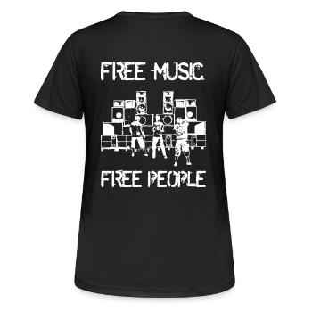 Free music free people - Women's Breathable T-Shirt - black - Back - AI Model Female 172 light (172cm)