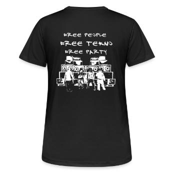 FREE FREE FREE - Women's Breathable T-Shirt - black - Back - AI Model Female 172 light (172cm)