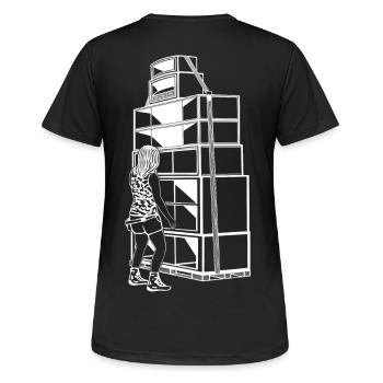 Tekno 23 Sound System Girl - T-shirt respirant Femme - noir - Dos - AI Model Female 172 light (172cm)
