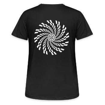 spirale 23 - Frauen T-Shirt atmungsaktiv - Schwarz - Hinten - AI Model Female 172 light (172cm)