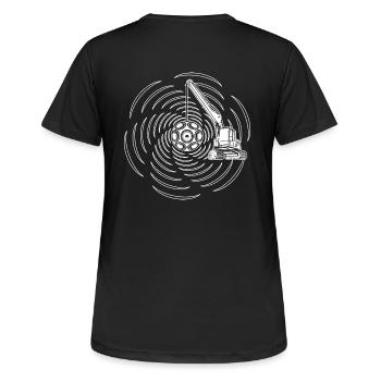 Tekno 23 crane - sound wrecking demolition ball - Women's Breathable T-Shirt - black - Back - AI Model Female 172 light (172cm)