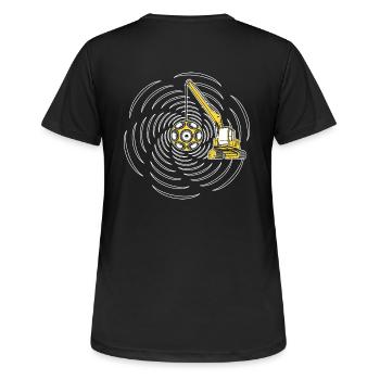 Tekno 23 crane - sound wrecking demolition ball - Women's Breathable T-Shirt - black - Back - AI Model Female 172 light (172cm)