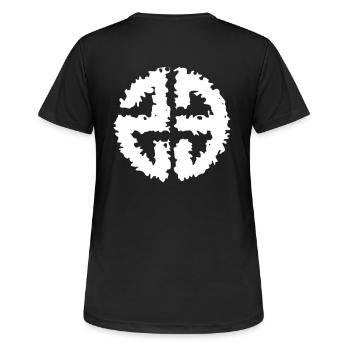 006 23 - Frauen T-Shirt atmungsaktiv - Schwarz - Hinten - AI Model Female 172 light (172cm)