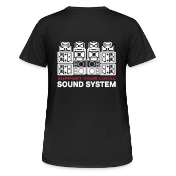 support sound system - T-shirt respirant Femme - noir - Dos - AI Model Female 172 light (172cm)