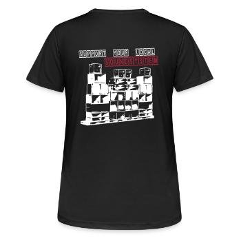 SUPPORT YOUR LOCAL SOUNDSYSTEM FREE PARTY 2 Farben - T-shirt respirant Femme - noir - Dos - AI Model Female 172 light (172cm)
