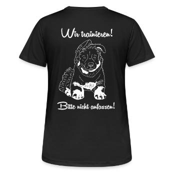 Altdeutscher Schäferhund - Frauen T-Shirt atmungsaktiv - Schwarz - Hinten - AI Model Female 172 light (172cm)