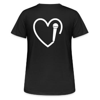 Sänger lieben das Mikrofon - Frauen T-Shirt atmungsaktiv - Schwarz - Hinten - AI Model Female 172 light (172cm)