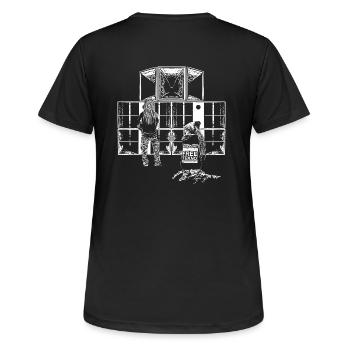 Soutien freetekno Sound System - T-shirt respirant Femme - noir - Dos - AI Model Female 172 light (172cm)
