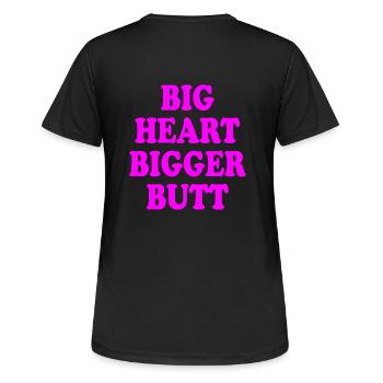 big heart bigger butt - Women's Breathable T-Shirt - black - Back - AI Model Female 172 light (172cm)