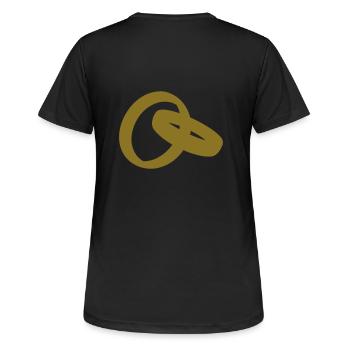 Anneaux de mariage | anneaux de mariage - T-shirt respirant Femme - noir - Dos - AI Model Female 172 light (172cm)