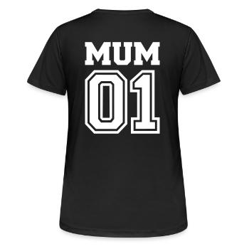 Mum 01 - Women's Breathable T-Shirt - black - Back - AI Model Female 172 light (172cm)