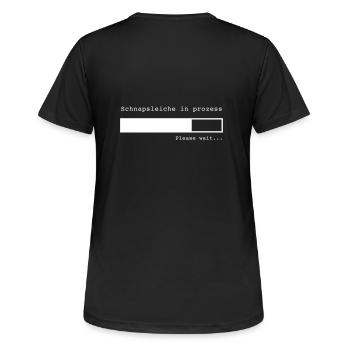 Schnapsleiche in Prozess - Frauen T-Shirt atmungsaktiv - Schwarz - Hinten - AI Model Female 172 light (172cm)