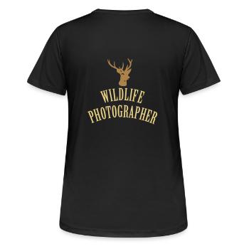 Wildlife Photographer (Deer, 2c) - T-shirt respirant Femme - noir - Dos - AI Model Female 172 light (172cm)
