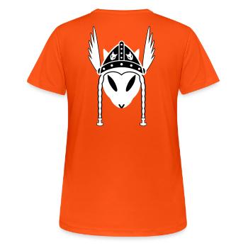 Íkorniauga Ratatoskrdottir - T-shirt respirant Femme - orange néon - Dos - AI Model Female 172 dark (172cm)