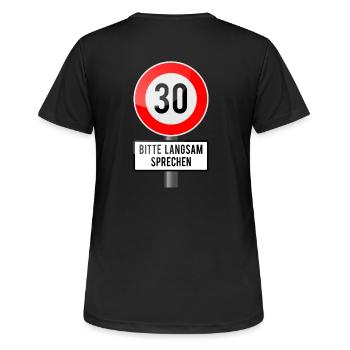 30 années protègent lentement - T-shirt respirant Femme - noir - Dos - AI Model Female 172 light (172cm)