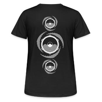 Spirale Son Haut-parleur basse - T-shirt respirant Femme - noir - Dos - AI Model Female 172 light (172cm)