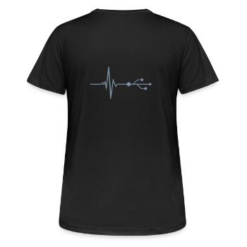 USB - DJ - Pulse - Beat - T-shirt respirant Femme - noir - Dos - AI Model Female 172 light (172cm)