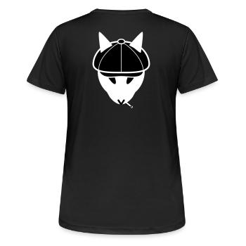 Ekublinder - Frauen T-Shirt atmungsaktiv - Schwarz - Hinten - AI Model Female 172 light (172cm)