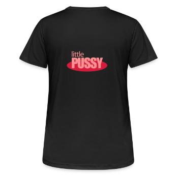little Pussy - Frauen T-Shirt atmungsaktiv - Schwarz - Hinten - AI Model Female 172 light (172cm)