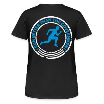 mieux fonctionner que le gouvernement - T-shirt respirant Femme - noir - Dos - AI Model Female 172 light (172cm)