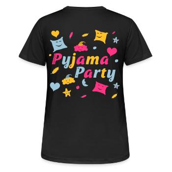 Pyjama Party für eine lustige Mädchen Nacht - Frauen T-Shirt atmungsaktiv - Schwarz - Hinten - AI Model Female 172 light (172cm)