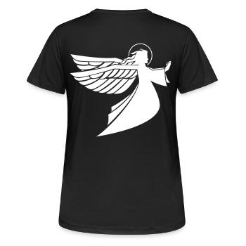 Ange blanc - T-shirt respirant Femme - noir - Dos - AI Model Female 172 light (172cm)