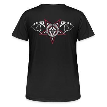 Pentawinged - Frauen T-Shirt atmungsaktiv - Schwarz - Hinten - AI Model Female 172 light (172cm)