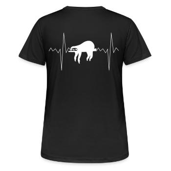 Rythme cardiaque paresse - T-shirt respirant Femme - noir - Dos - AI Model Female 172 light (172cm)